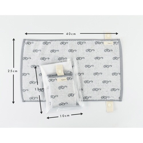 ハンドタオル Mikketa めがね(グレー)