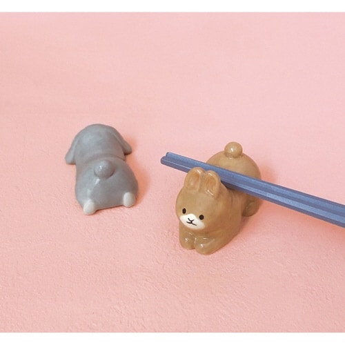 箸置き 5cm うさもこ 陶器 ベージュ