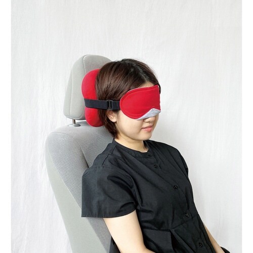 トラベルグッズ アイマスク&ピロー レッド