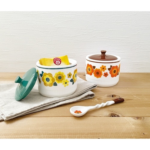 スプーン 13cm レトロスプーン 陶器 グリーン