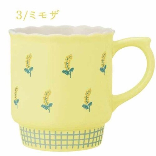 マグカップ 200ml ブルーミー 陶器 ミモザ