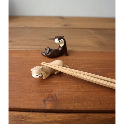箸置き カワウソ 陶器 チョコ