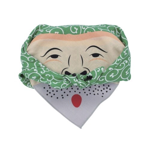 風呂敷 中巾 チーフ ししまい・泥棒 グリーン