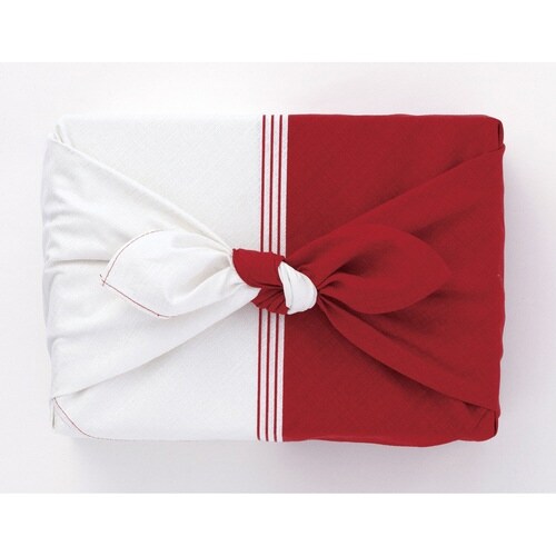 風呂敷 二巾 ハレ包み 片身替わり アカ 70cm