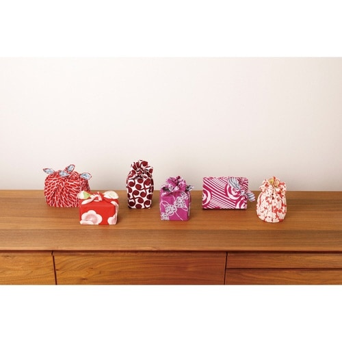 風呂敷 エコバッグ 約104cm アカ×グレー