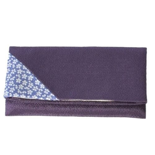 念珠入れ ちりめん桜小紋 むす美 日本製 ムラサキ