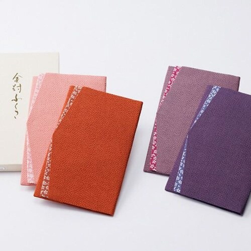 ふくさ ちりめん桜小紋 金封ふくさ ムラサキ