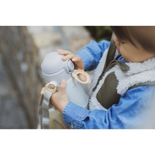 ベビー水筒 食洗機対応 ストローボトル グレー