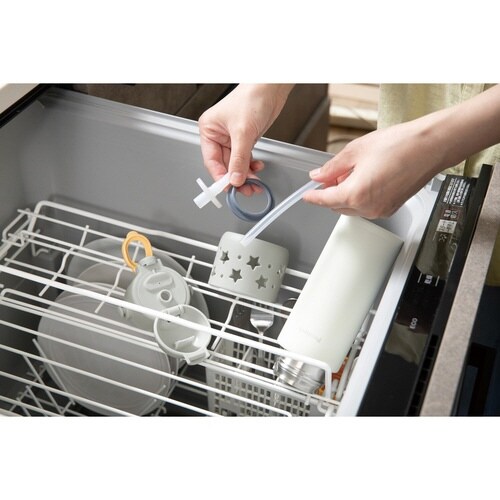 ベビー水筒 食洗機対応 ストローボトル グレー