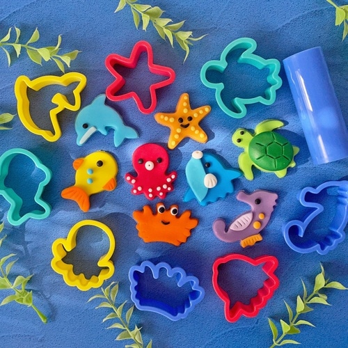 ねんど ねんどぬき型&ローラー うみのいきもの