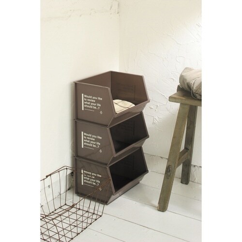 ラック 3段 プラスチック ブラウン