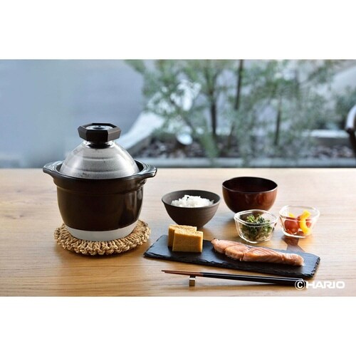 ハリオ フタがガラスのご飯釜 1から2合