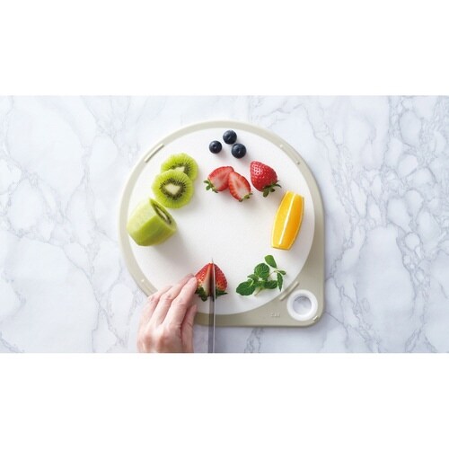 丸いまな板 25cm 耐熱エラストマー ホワイト