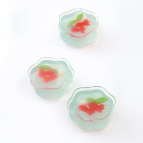 和菓子 型 金魚鉢 金魚 水草 シリコン製 6個取