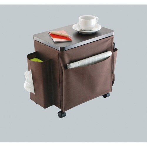 サイドテーブル 幅35cm 収納 ワゴン ブラウン