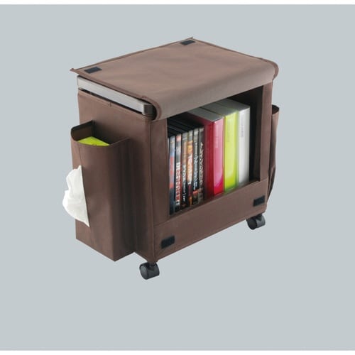 サイドテーブル 幅35cm 収納 ワゴン ブラウン