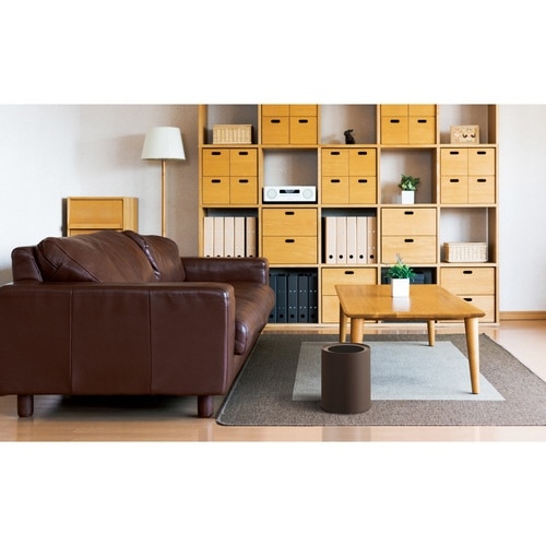 ゴミ箱 4L リップルダストカン ブラウン