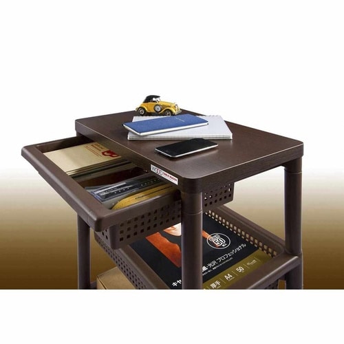 キッチンワゴン 引き出し付き 幅46 ブラウン