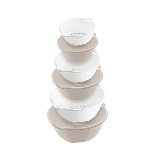 ザル&ボウル6点セット FLAT 日本製 ベージュ