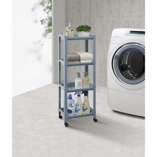 キッチンワゴン コネクトラック ミニ 4段 ブルー