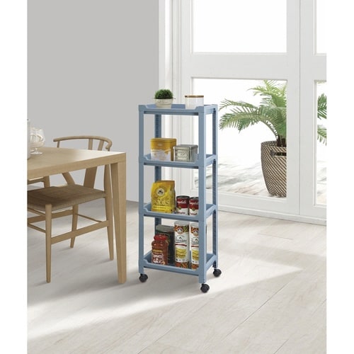 キッチンワゴン コネクトラック ミニ 4段 ブルー