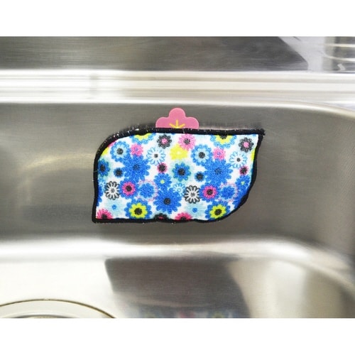 キッチンスポンジ 食器洗いフルール ブルー