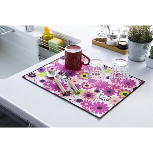 水切りマット みずきりマット 花柄 ピンク