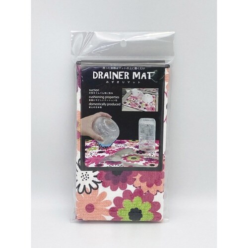 水切りマット みずきりマット 花柄 ピンク