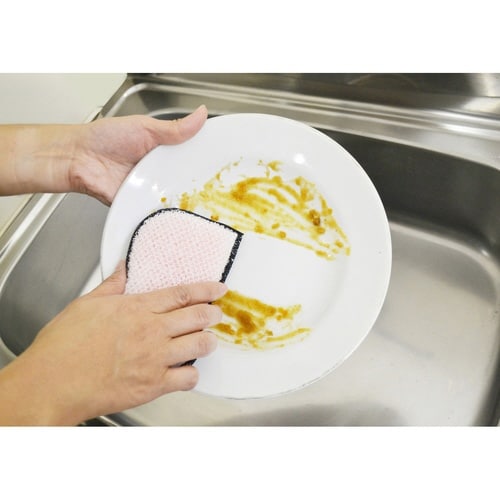 キッチンスポンジ 食器洗いフルール ピンク