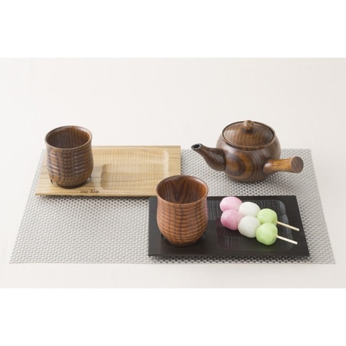 お盆 22cm トレー 彫刻 天然木 ナチュラル