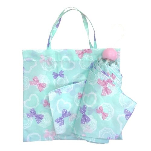 傘 折りたたみ RIBBON DOILY グリーン