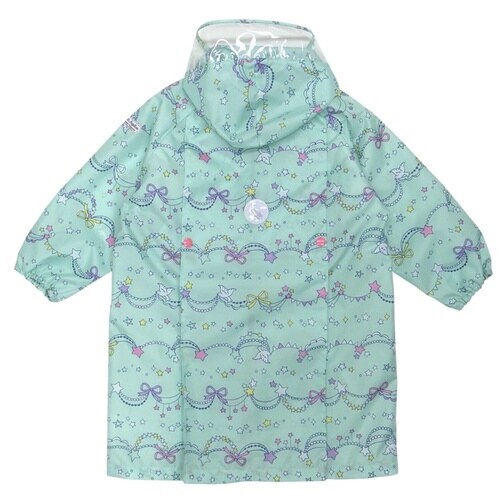 レインコート キラキラガーランド キッズ グリーン