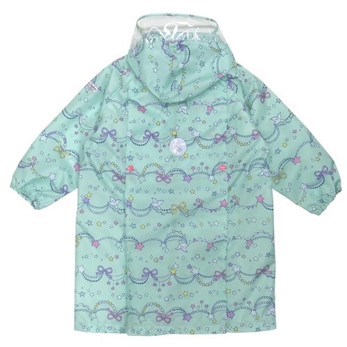 レインコート キラキラガーランド キッズ グリーン