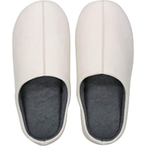 スリッパ レザー調 ホワイト M