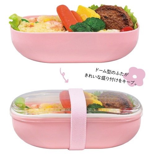 弁当箱 600ml プチフルール オーバル ピンク