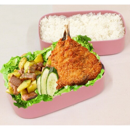 弁当箱 520ml プチフルール オーバル ピンク