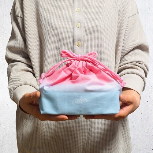 弁当袋 シエルプレ ランチ巾着 サックスピンク