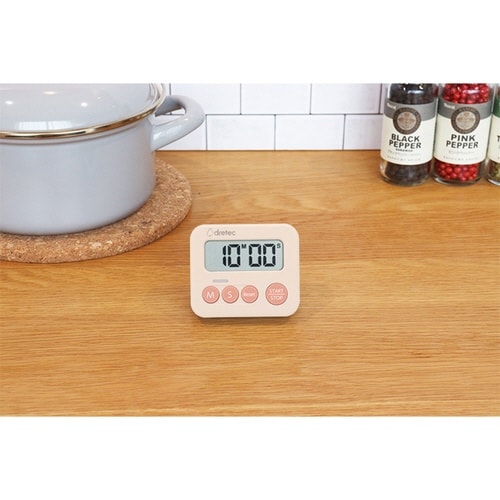 キッチンタイマー 3ランプタイマー 置き型 ピンク