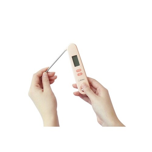 クッキング温度計 折り畳み式 調理用 ピンク