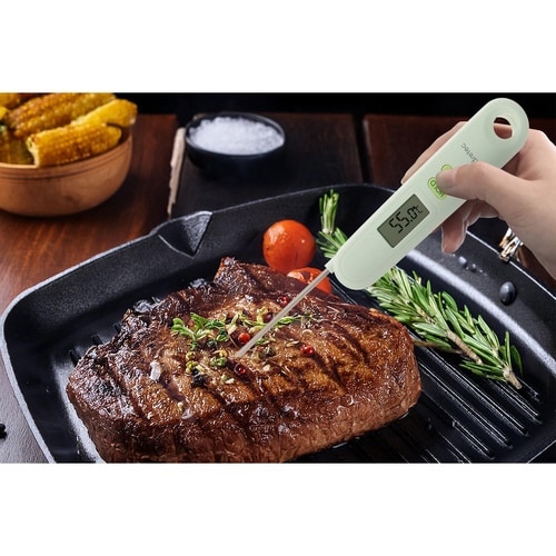 クッキング温度計 折り畳み式 調理用 グリーン