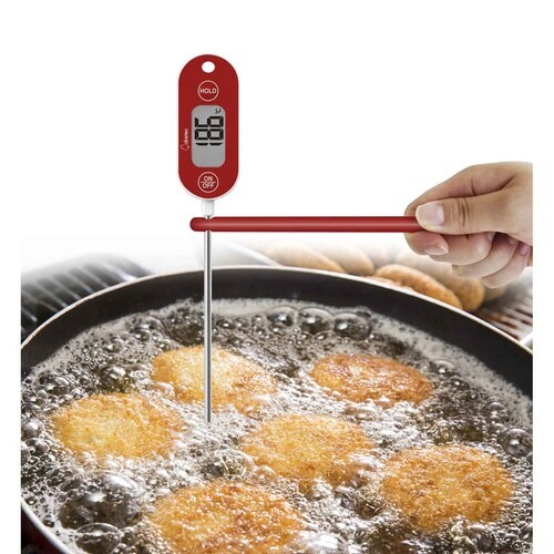 料理用温度計 防水クッキング温度計 レッド