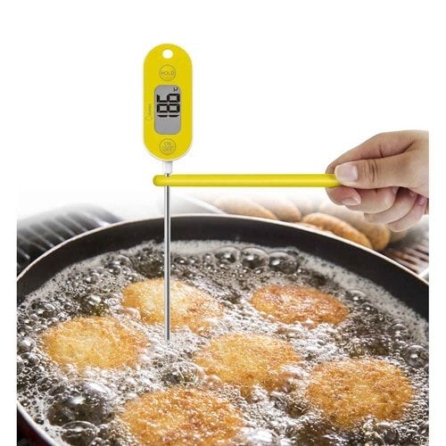 料理用温度計 防水クッキング温度計 イエロー