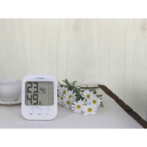 温湿度計 デジタル モスフィ 大画面 ホワイト