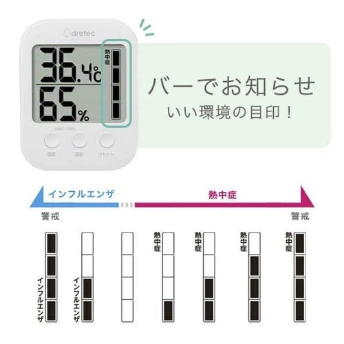 温湿度計 デジタル モスフィ 大画面 ホワイト