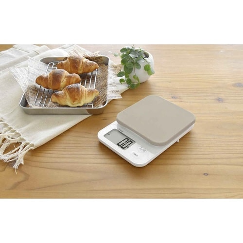 計量器 デジタルスケール 2kg ベージュ