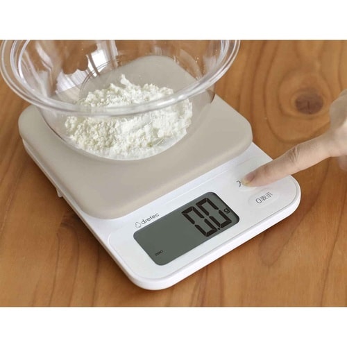 計量器 デジタルスケール 2kg ベージュ