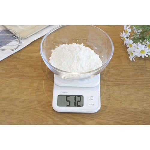 デジタルスケール 2kg エクレ 計量器 ホワイト