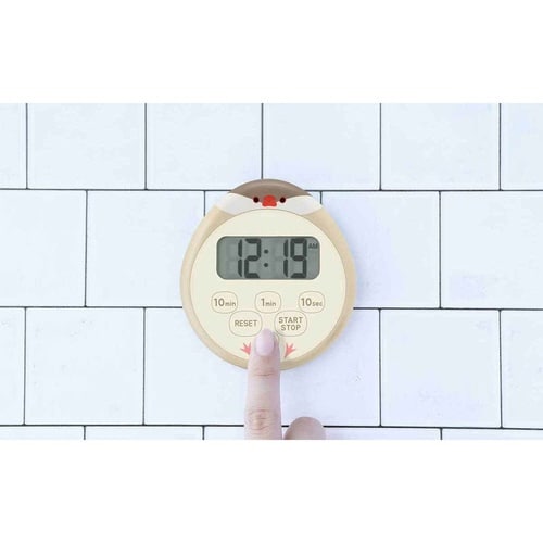 キッチンタイマー 文鳥 防水 ベージュ