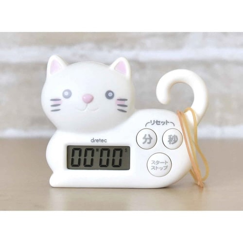 キッチンタイマー マグネット付き ホワイト