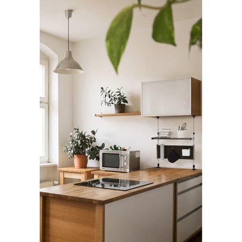 つっぱり棚 2段 幅55cm モクメタル